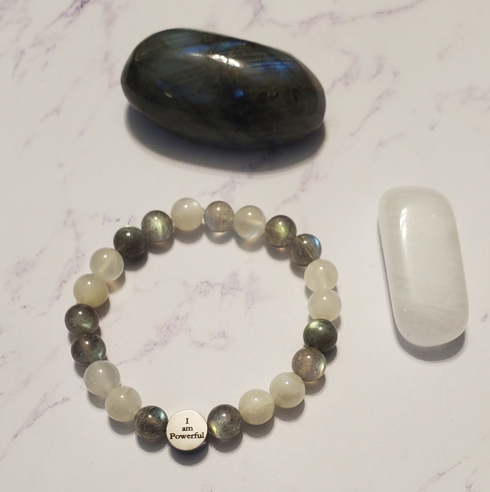 Handmade I Am Powerful Crystal Bracelet